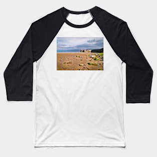 Beach, Sunshine & Dark Clouds - Coastal Scenery - Saundersfoot Baseball T-Shirt